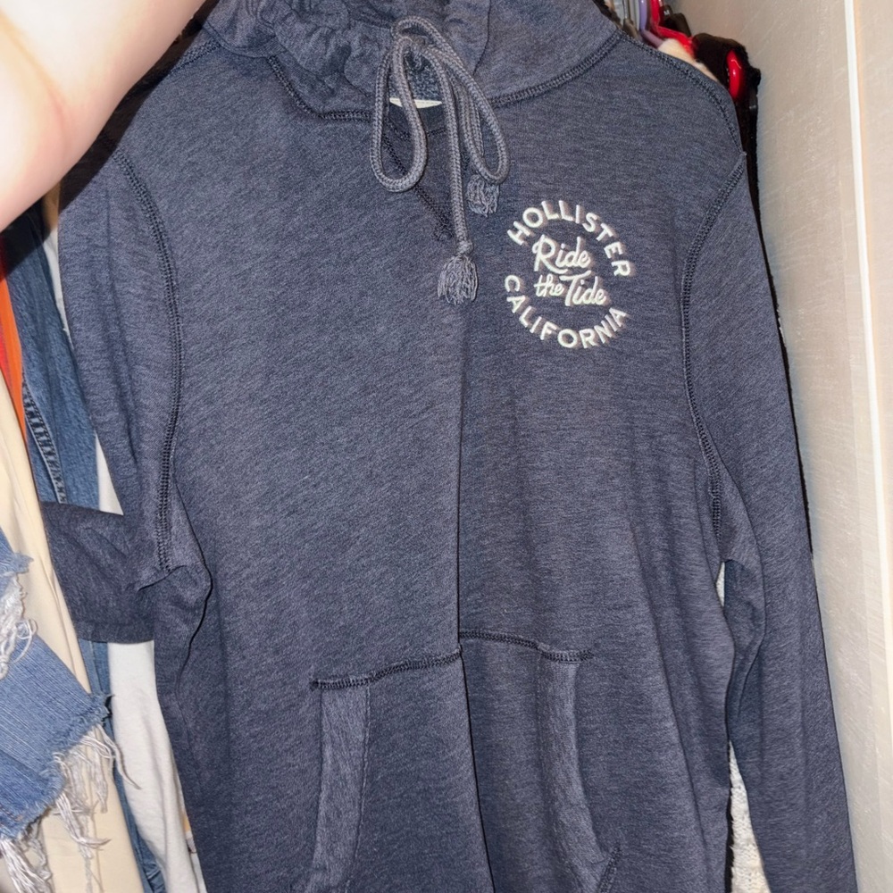 Hollister Dark Blue Hoodie with Logo